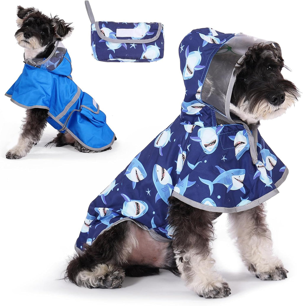 KOOLTAIL Dog Raincoats for Medium Small Dogs, Reversible Pet Rain Jacket Coat, Waterproof Reflective Puppy Poncho with Leash Hole, Adjustable Clear Hooded Double Layer with Easy Storage Pocket, M - Image 10