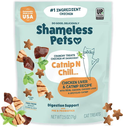 Probiotic infused healthy feline snacks package back view information