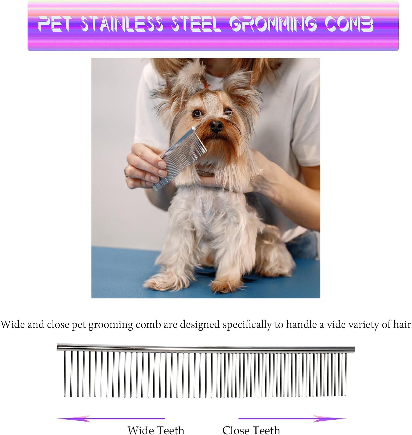 Fcysy thinning shears and grooming comb for pets