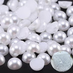 DBDJWHJ 5000 pieces 5mm white flatback pearls front view packaging