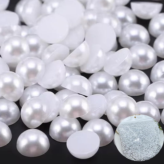 Dbdjwhj 5000 piece white flatback pearls front view