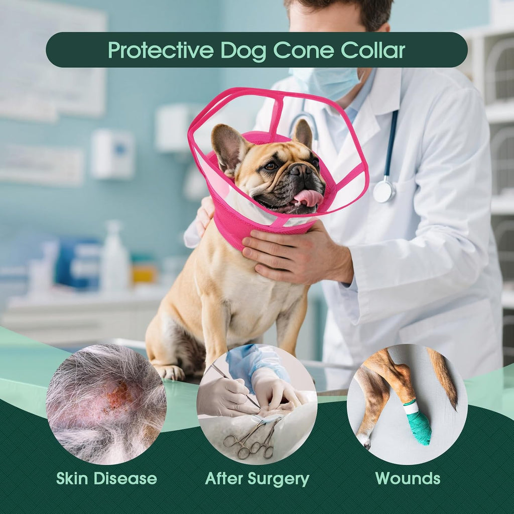 Kuoser soft elizabethan collar for dogs showing breathable inner mesh lining