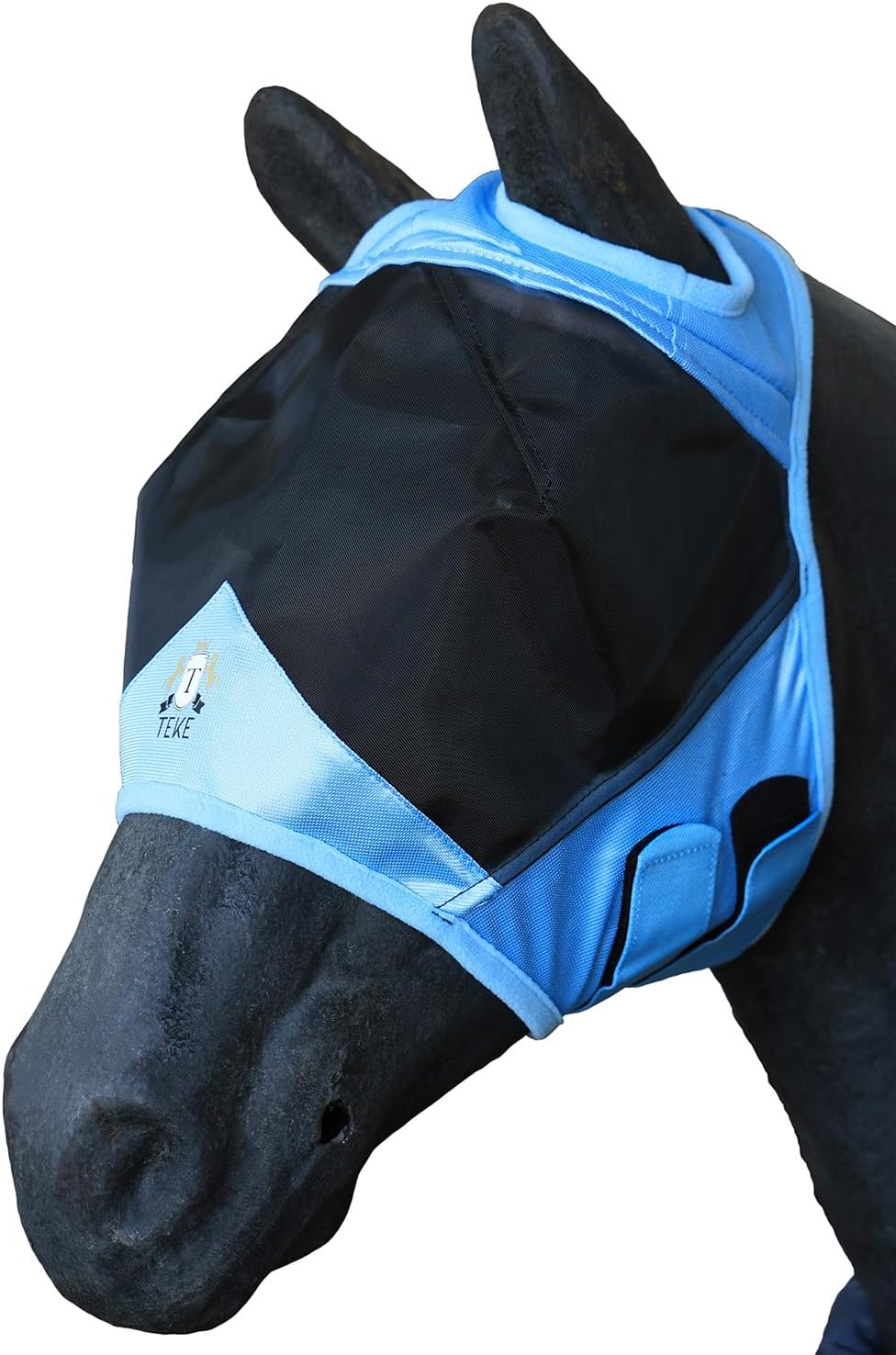 T TEKE Fine Mesh Horse Fly Mask w/No Ears, UV Blocking 3D Eye Visor with Extra Fleece Cushioned Forehead, Protection from Insect Pests - Image 12