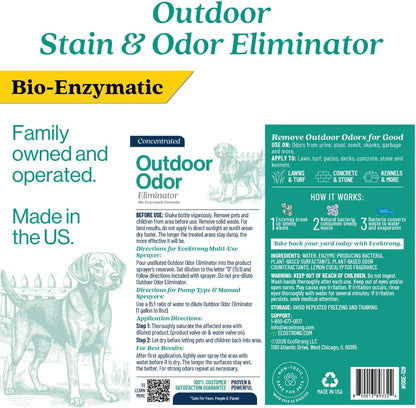 Eco Strong Outdoor Odor Eliminator | Outside Dog Urine Enzyme Cleaner - Powerful Pet, Cat, Animal Scent Deodorizer | Professional Strength for Yard, Turf, Kennels, Patios, Decks (Gallon with Sprayer) - Image 9