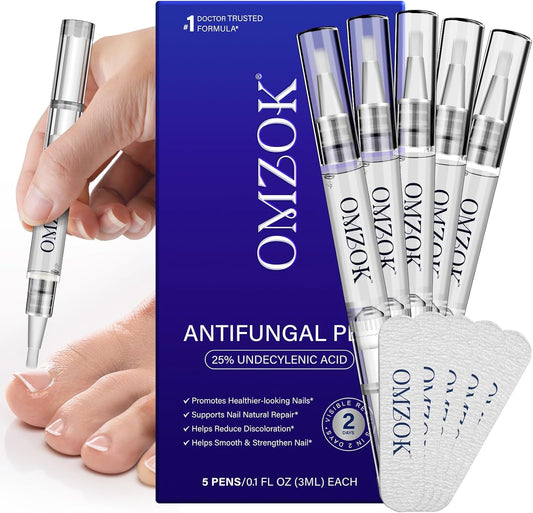 OMZOK Toenail Fungus Pen 5-pack front view for nail repair.