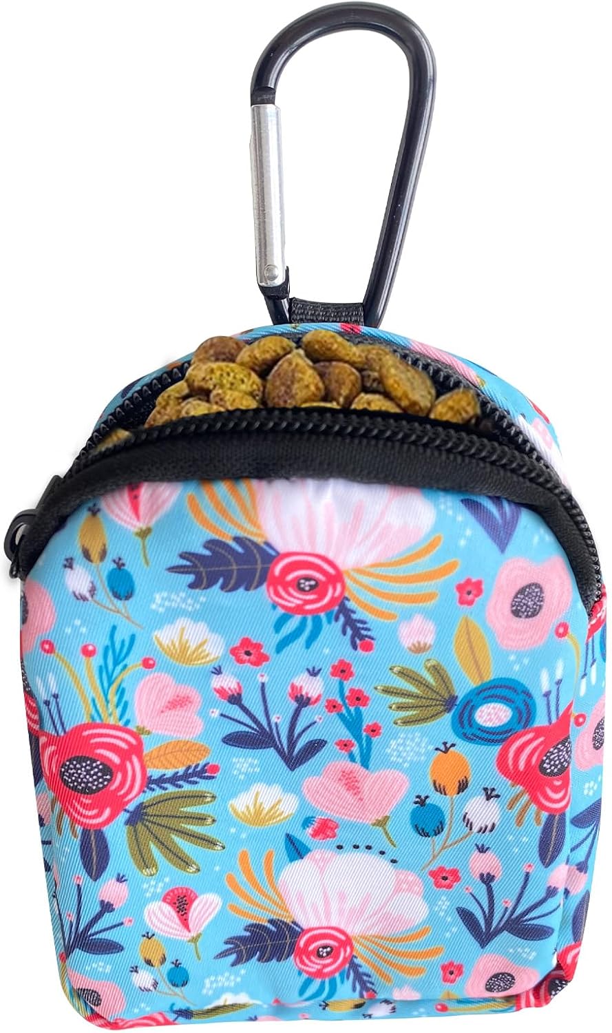 Dog Treat Pouch,Treat Pouches for Pet Training,Portable Snack Reward Dog Food Dispenser for Traveling or Outdoor UseWhite Flower - Image 13