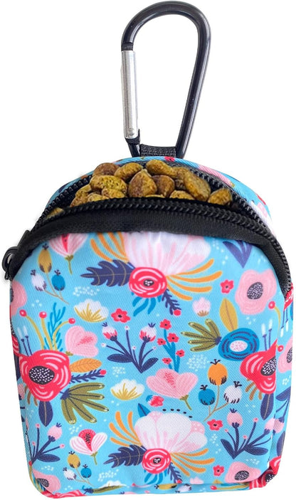 Dog Treat Pouch,Treat Pouches for Pet Training,Portable Snack Reward Dog Food Dispenser for Traveling or Outdoor UseWhite Flower - Image 13