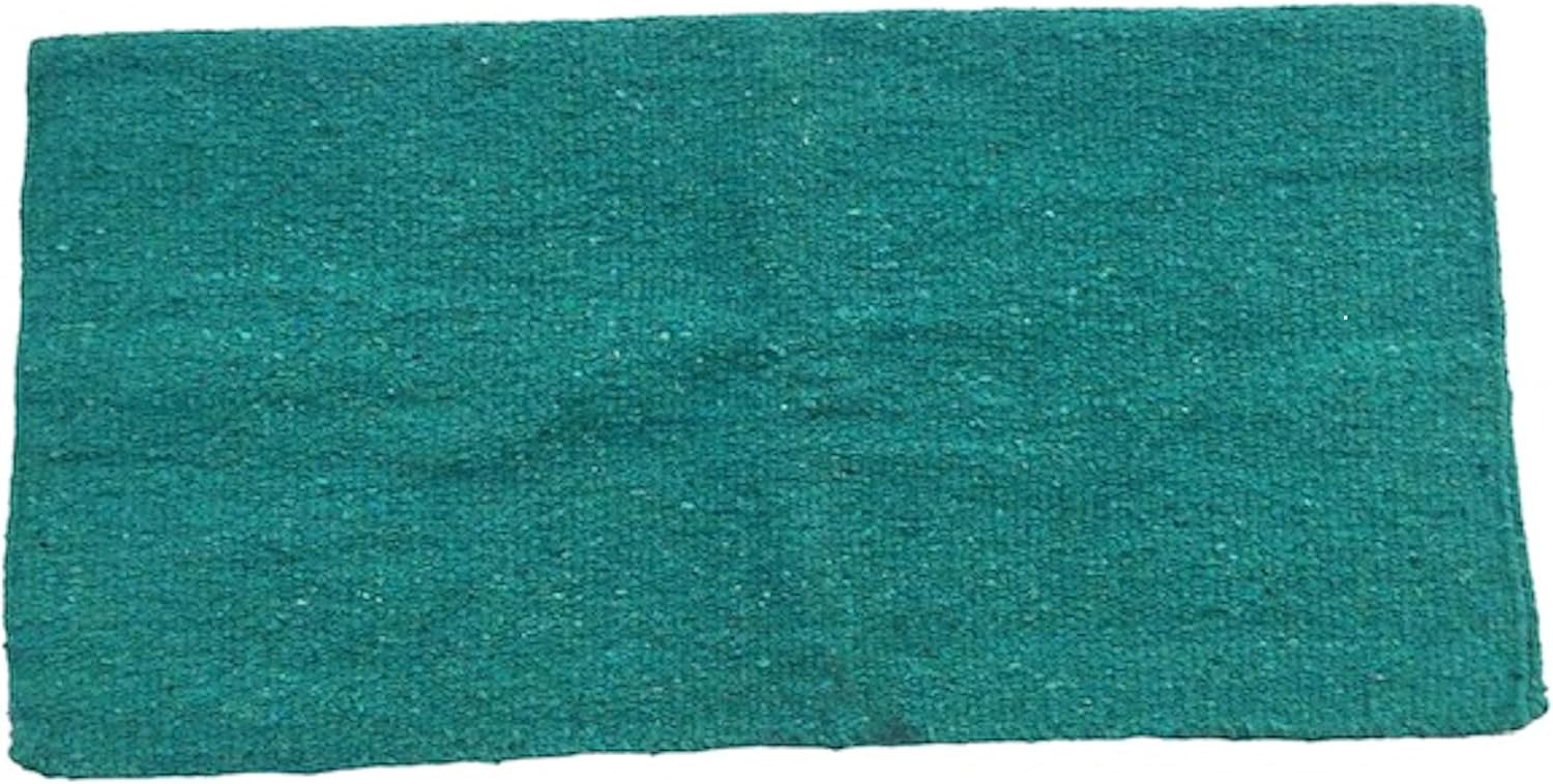Authentic USA imported Majestic Ally turquoise horse riding blanket showing fabric weave