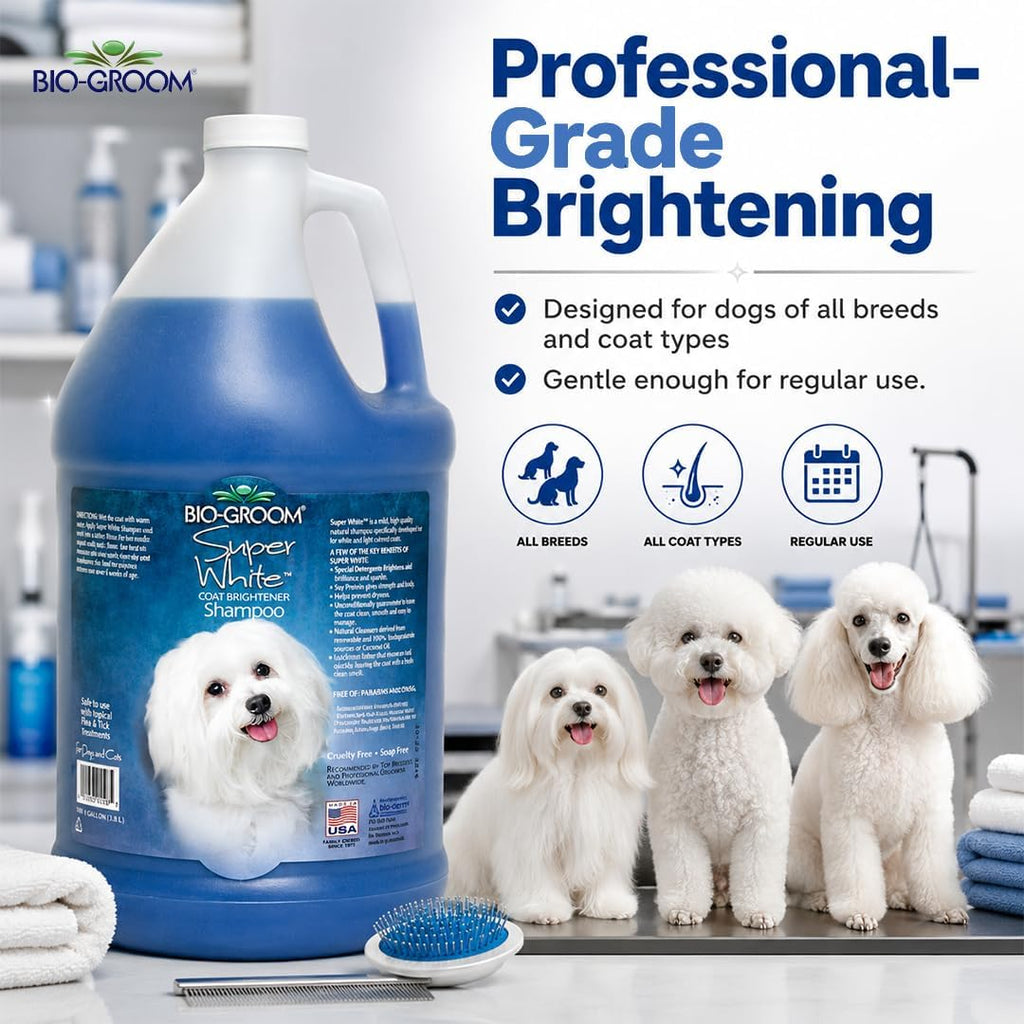 Bio-Groom Super White Dog Shampoo cap and neck detail