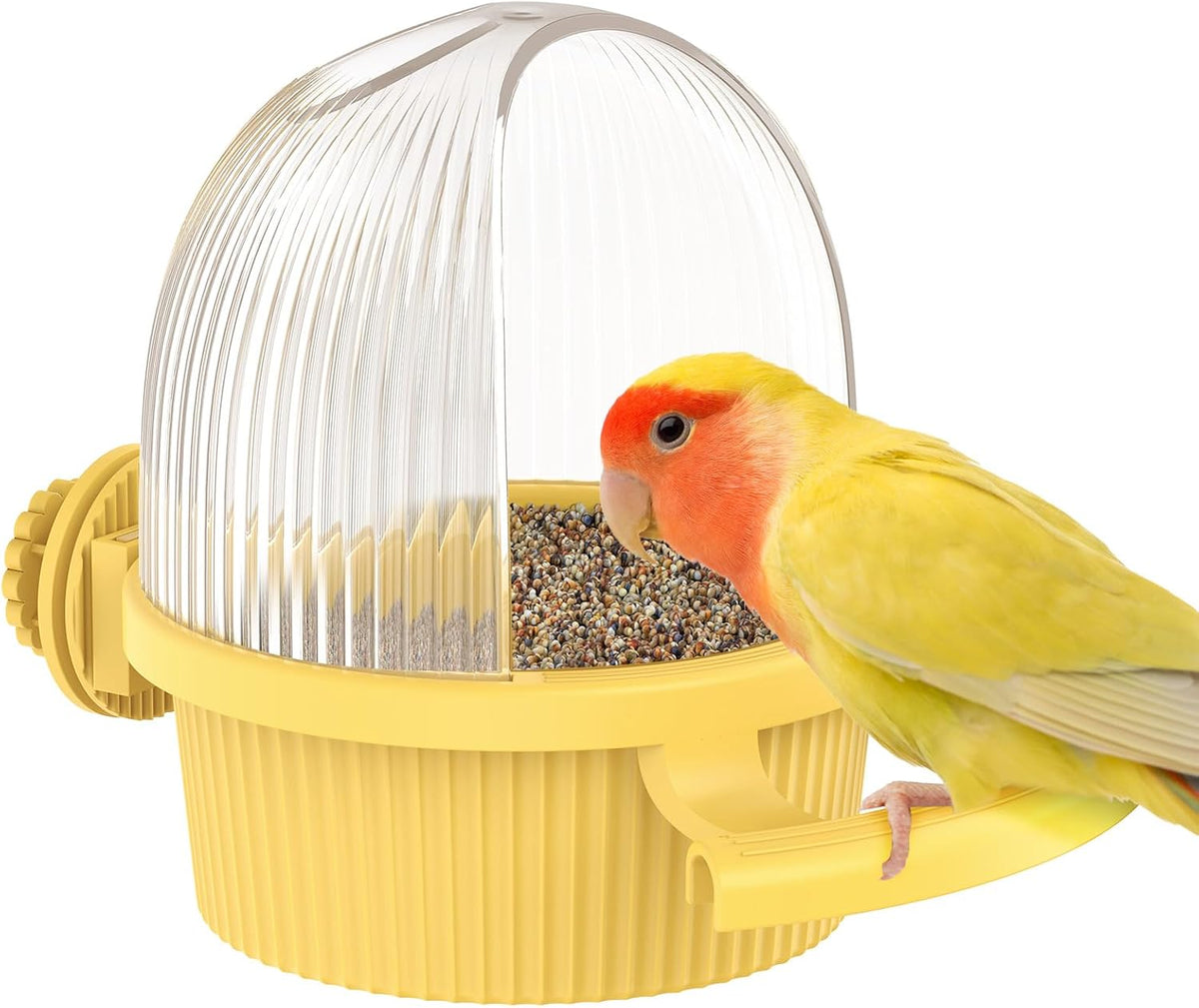 Pawfly No Mess Bird Feeder with Water Dispenser, Food and Water Bowl for Parakeet, Parrot, Cockatiel, Budgie and Lovebird, 4" D x 5.5" H Bird Cage Feeder - Image 10
