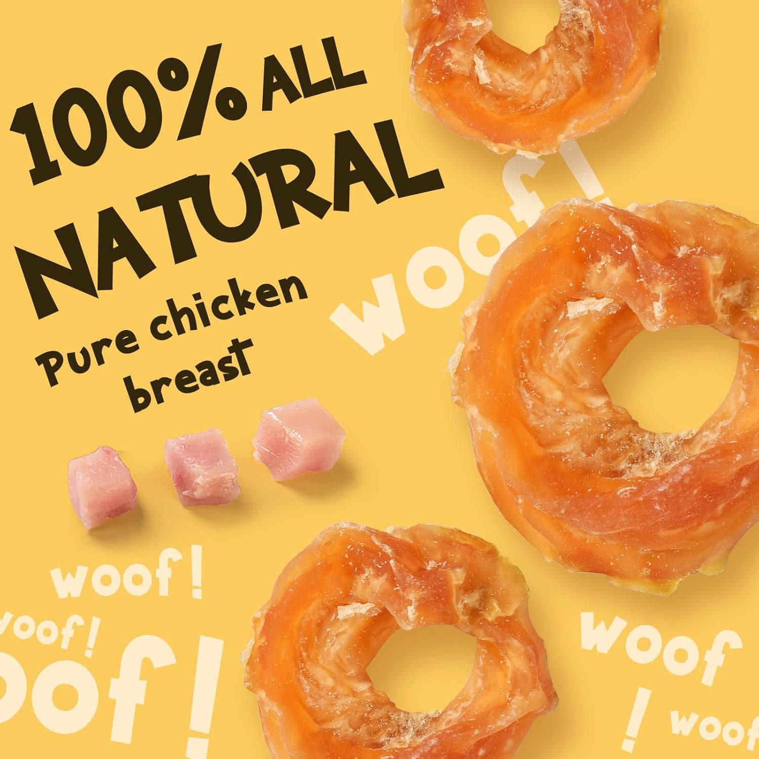 Asmpet natural grain free chicken rings for dogs close up
