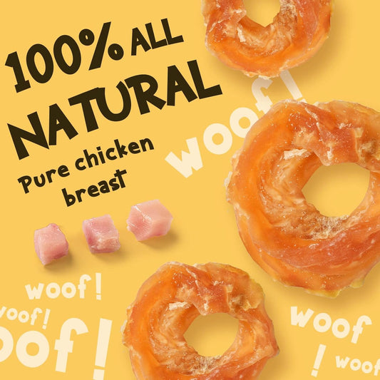 Asmpet natural grain free chicken rings for dogs close up