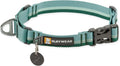 Ruffwear Web Reaction dog collar front view in River Rock Green