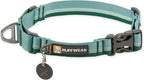 Ruffwear Web Reaction dog collar front view in River Rock Green