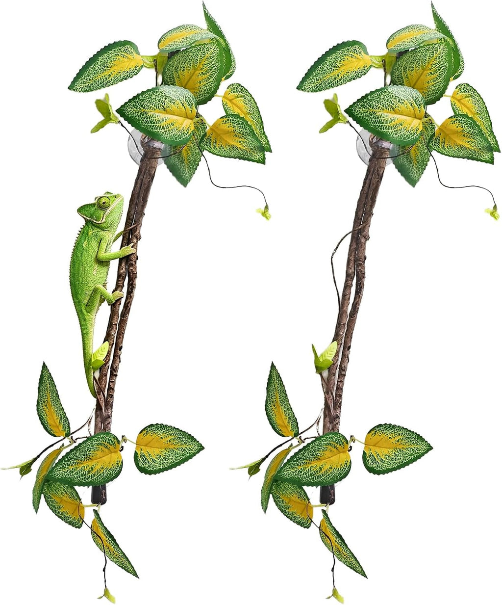 BNOSDM Reptile Climbing Branch Flexible Bend-A-Branch Jungle Vines Terrarium Plant Decoration with Suction Cup for Crested Gecko Chameleon Gecko Snake Tree Frog 2PCS - Image 9