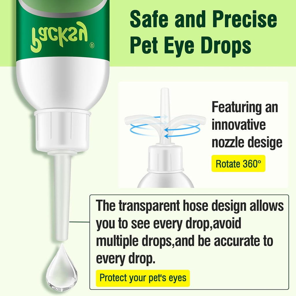 Fast acting dog eye rinse formula to alleviate discharge and allergy symptoms.