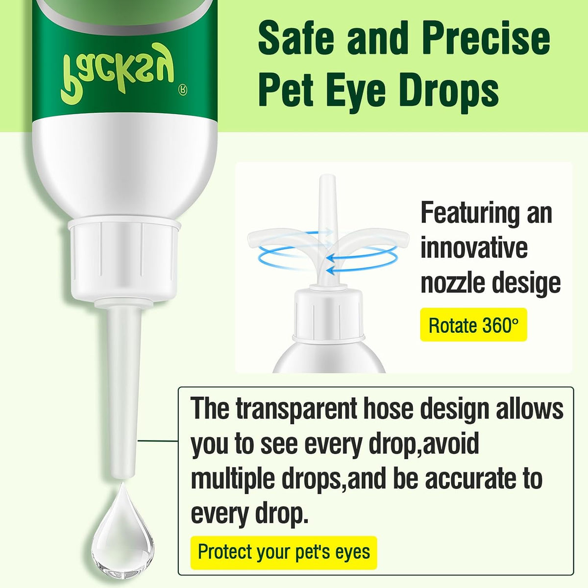 Fast acting dog eye rinse formula to alleviate discharge and allergy symptoms.