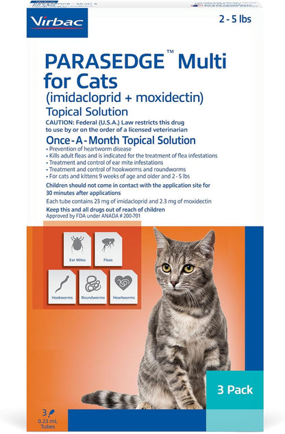 Top view of Parasedge Multi 18 for Cats 3 doses