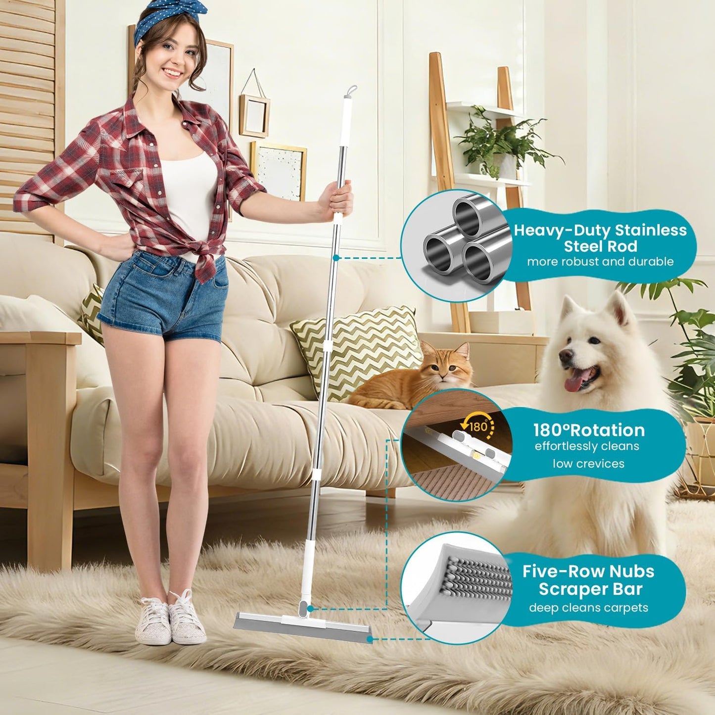 Pet massage grooming glove included in cleaning kit