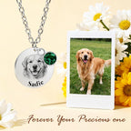 CDBUY custom pet photo engraved round disc necklace close up