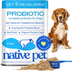 Native Pet Probiotics for Dogs front view authentic container