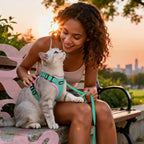 rabbitgoo Escape Proof Cat Harness and Leash Set, S, Green & Pink | 4-point Adjustable, Quick-snap Buckles, All-weather Mesh, Secure Leash Clip, Reflective Strips, for Average Adult Cats - Image 9