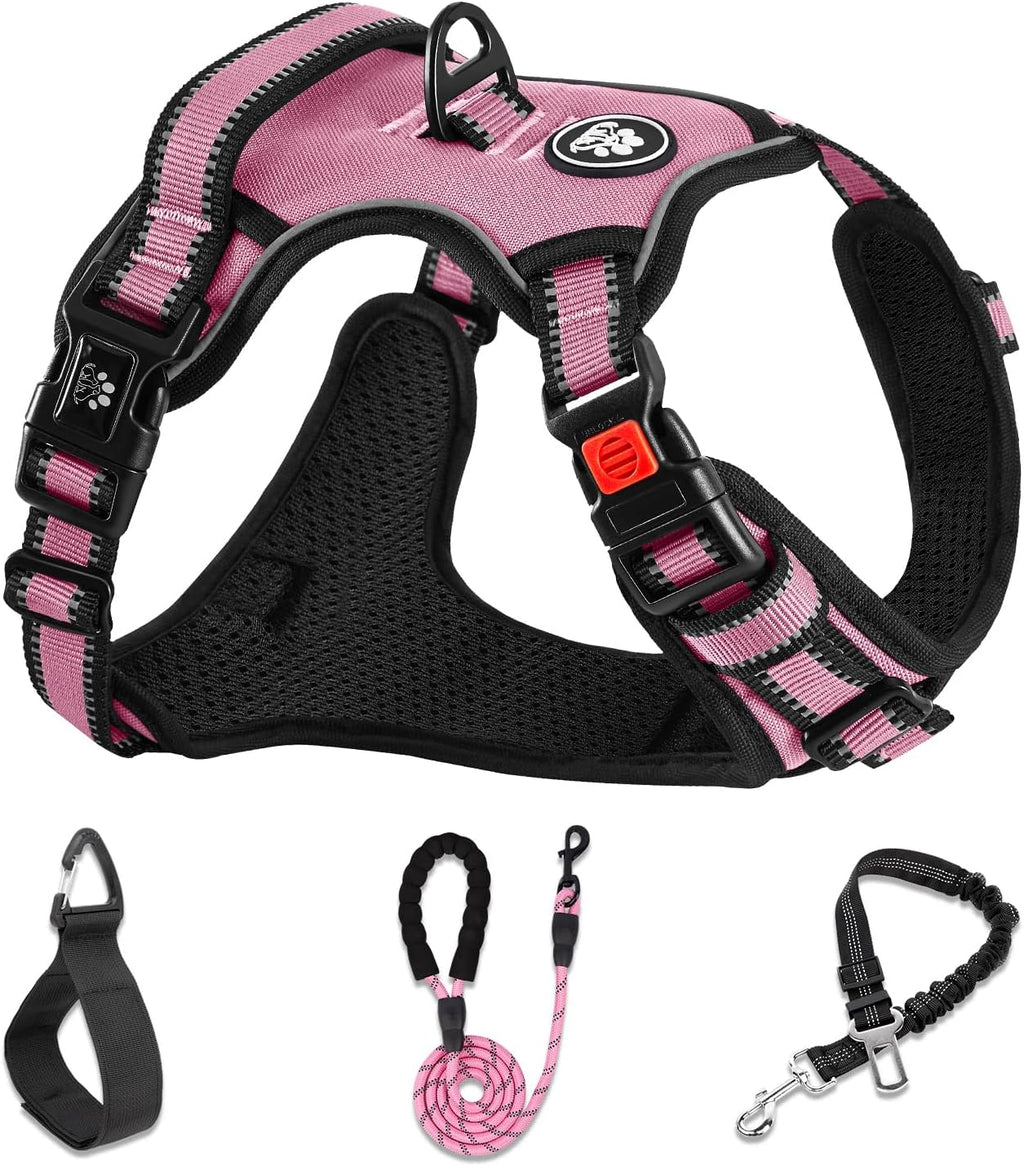 Nestroad no pull dog harness medium pink front view