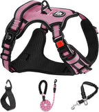 Nestroad no pull dog harness medium pink front view