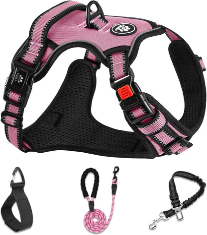 Nestroad no pull dog harness medium pink front view