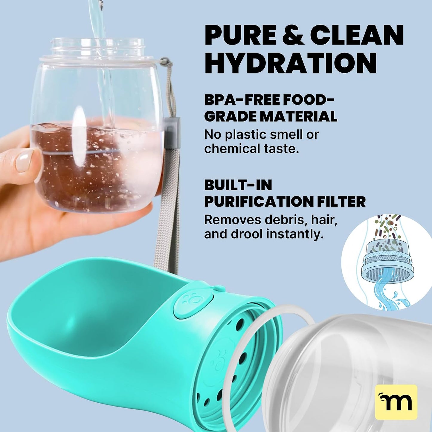 MalsiPree food-grade BPA-free plastic pet bottle clear reservoir