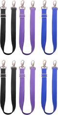 Loaged adjustable elastic horse blanket leg straps front view showing multiple colors