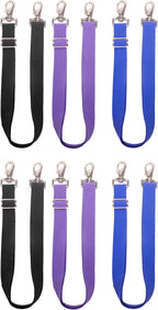 Loaged adjustable elastic horse blanket leg straps front view showing multiple colors