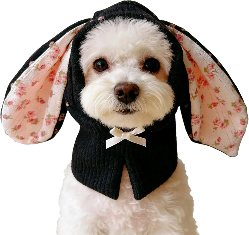 Rabbit Quiet Ears for Dogs & Cats - Knitted Dog Hats with Noise Protection & Warmth - Winter Hat & Head Wrap - Bunny Costume (Pink, Small) - Image 13