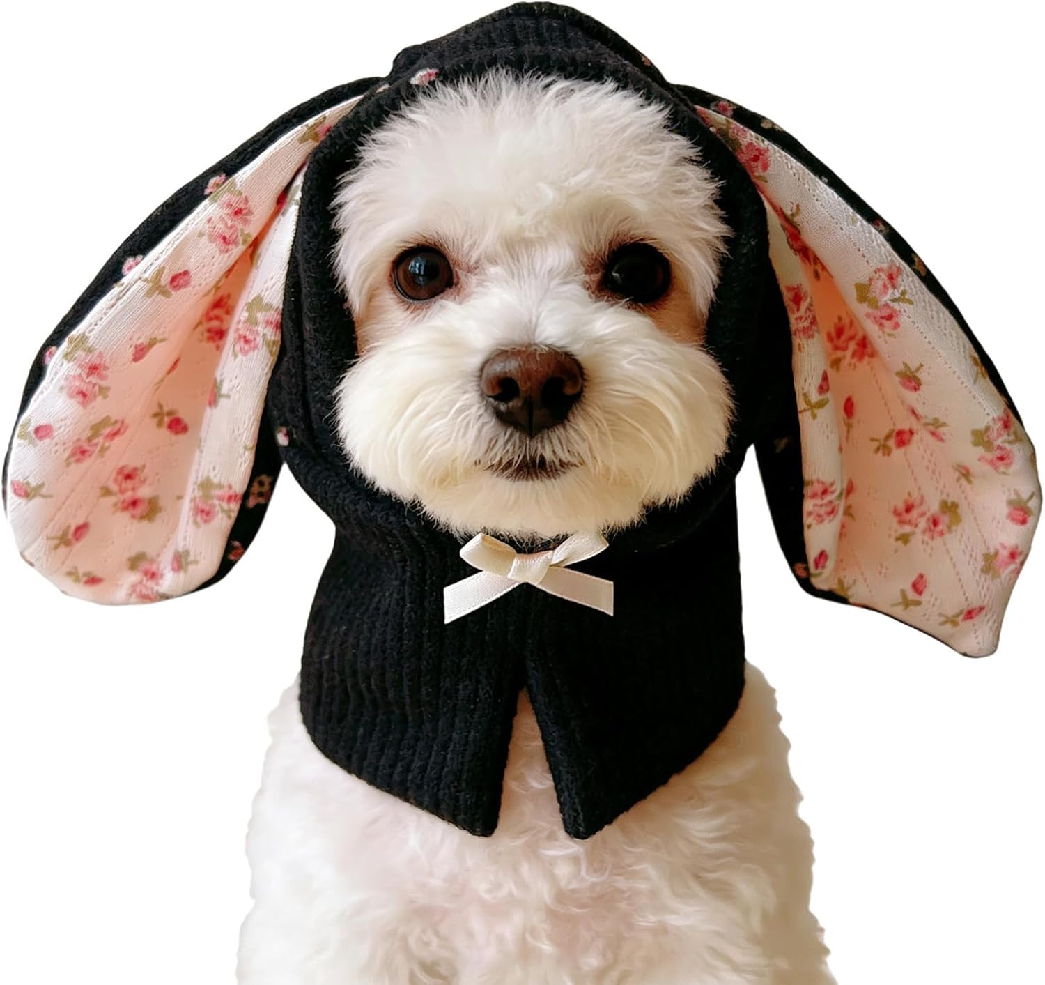 Rabbit Quiet Ears for Dogs & Cats - Knitted Dog Hats with Noise Protection & Warmth - Winter Hat & Head Wrap - Bunny Costume (Pink, Small) - Image 13