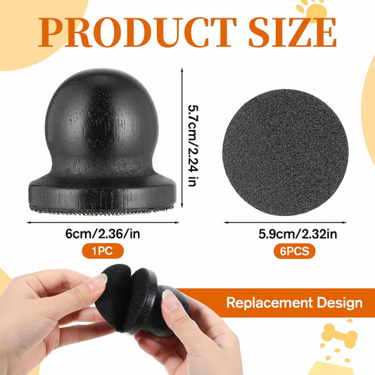 Ybeaty dog scratch board showing the replaceable abrasive disc mechanism