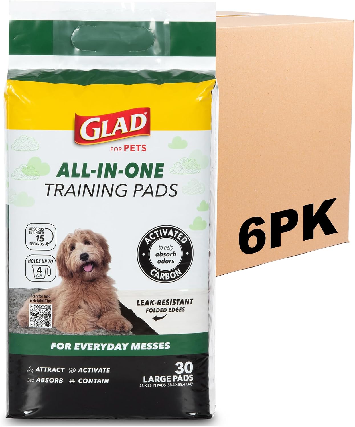Glad for Pets Black Charcoal Puppy Pads - 6-Layer Leak-Proof Construction, Activated Carbon Odor Control, Pheromone Attractant - Disposable Dog Pee Pads for Potty Training, 23 x 23 in, 100 Count - Image 13