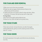 Enzymatic pet stain cleaner foam spraying onto a carpet stain.