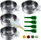 kathson Stainless Steel Bowls for Birds,4 Pcs Parrot Feeder Dish Cups,Bird Cage Water Food Bowl Coop Cup with Clamp Holder for Parrots Cockatiel Budgies Parakeet Lovebird(S) - Image 11