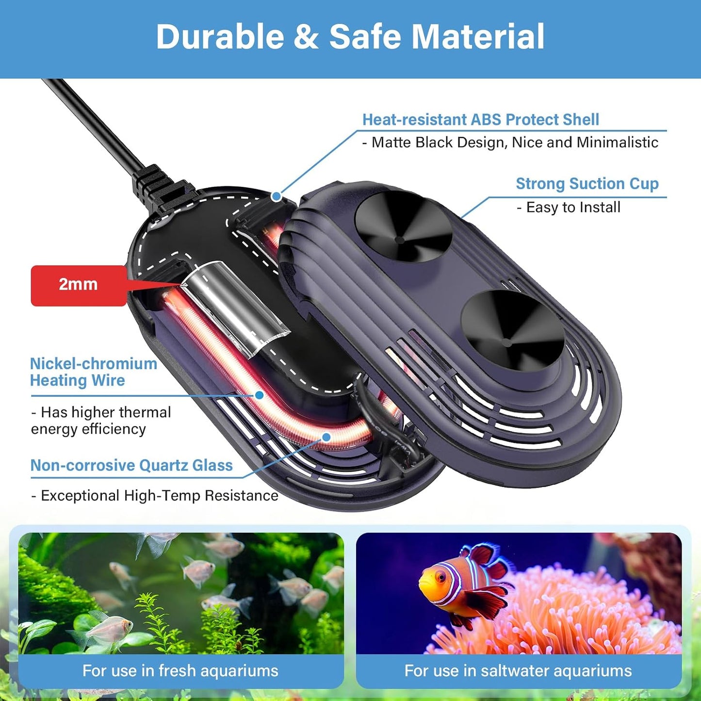 Hygger small tank heater mounted in a betta bowl