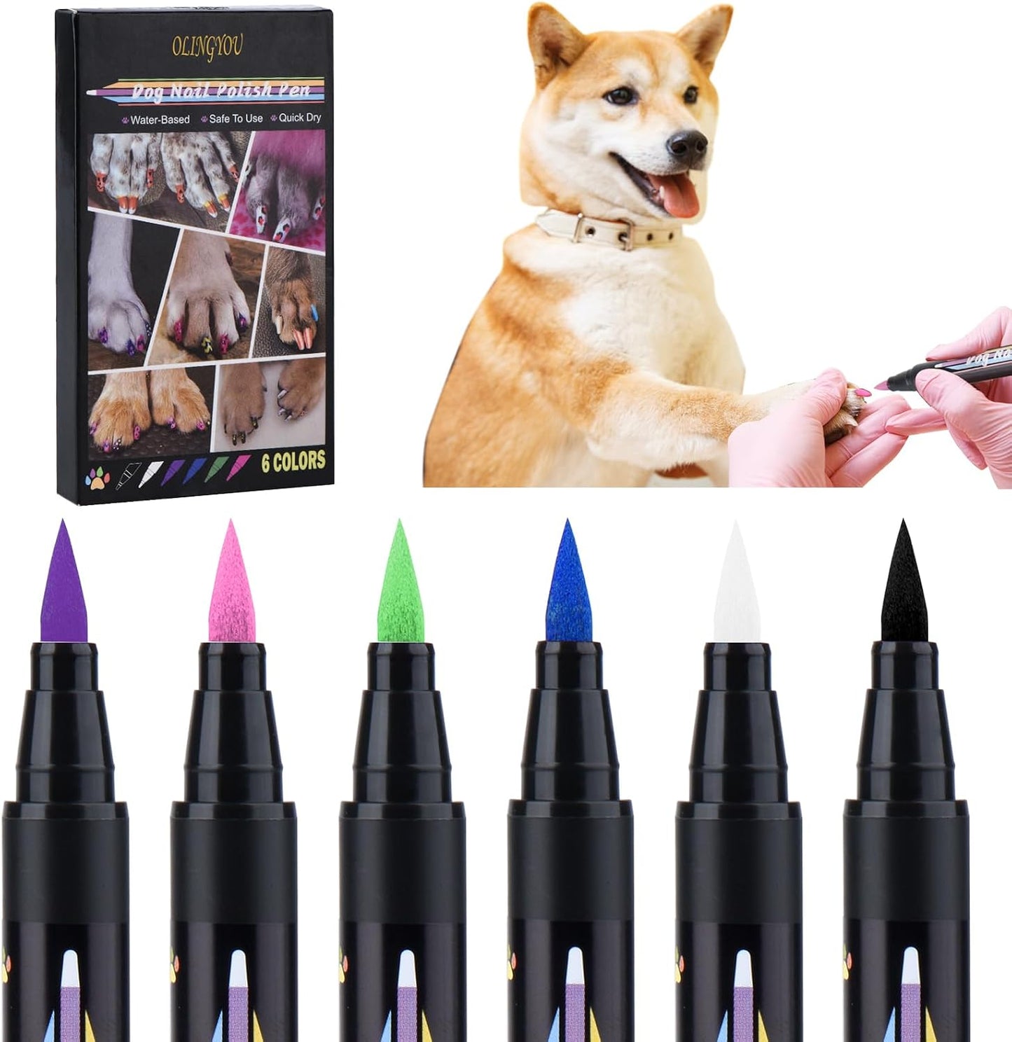 Imported dog safe nail varnish kit featuring quick drying water based formula