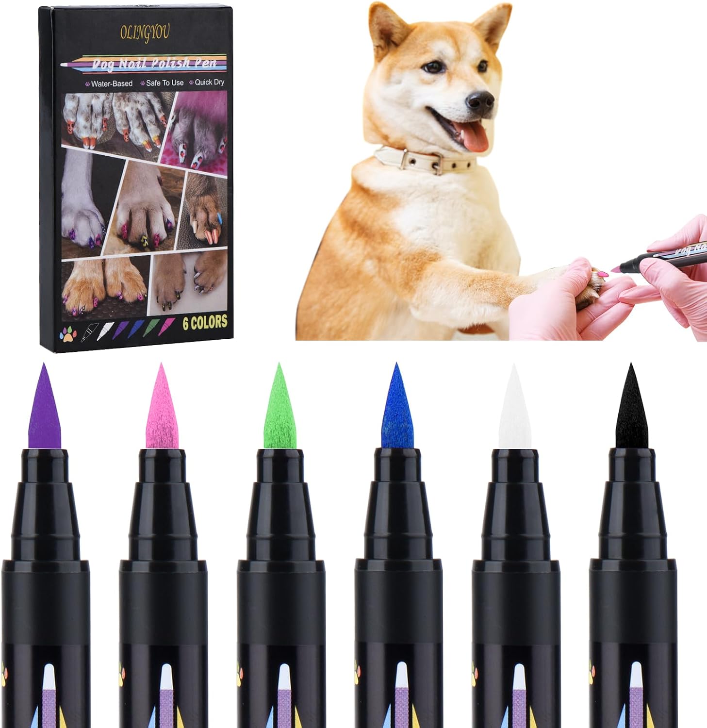 Imported dog safe nail varnish kit featuring quick drying water based formula
