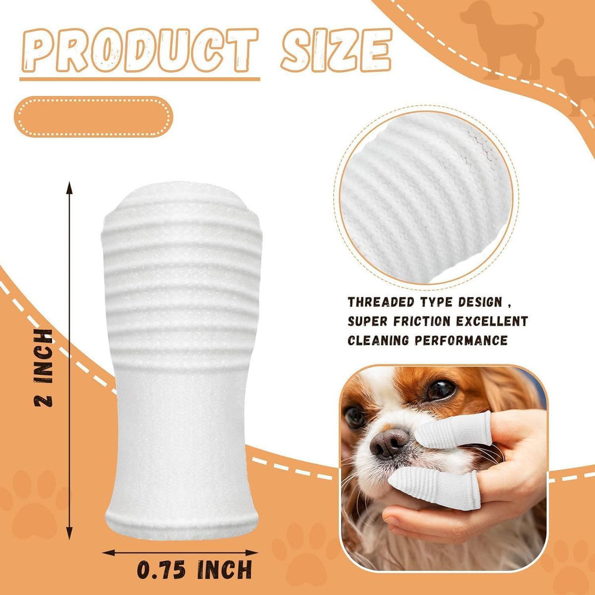 Dual Sided Cat Toothbrush Dog Toothbrush Finger Brush Micro Head, Suitable for Small to Large Dogs & Cats (White, Small) - Image 7