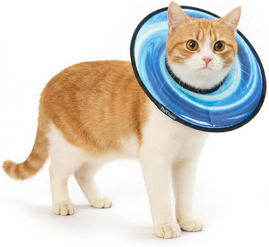 PetThem Soft Cat Cone Collar, Adjustable Cat Recovery Collar, After Surgery, Waterproof & Easy to Clean, Lightweight Elizabethan Collar for Cats and Small Dogs (Stellar Wanderer, S) - Image 10