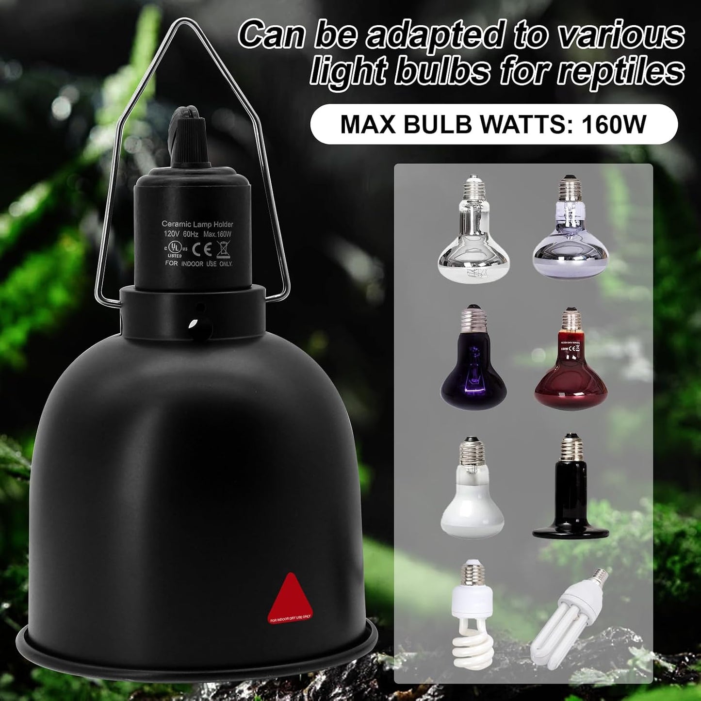 MECESOR dual pack reptile lamps displaying independent power cords with inline switches