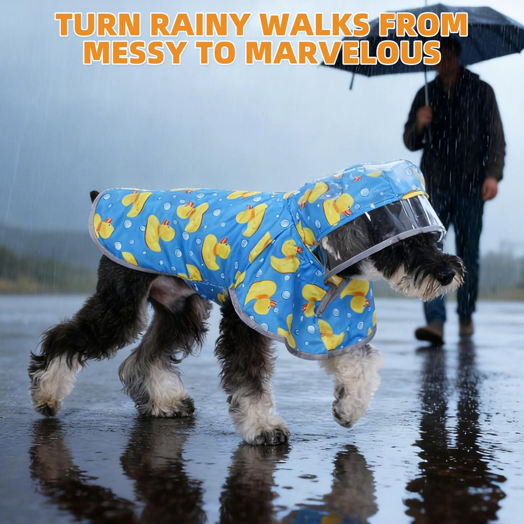 KOOLTAIL high visibility reflective strips dog rain poncho side profile