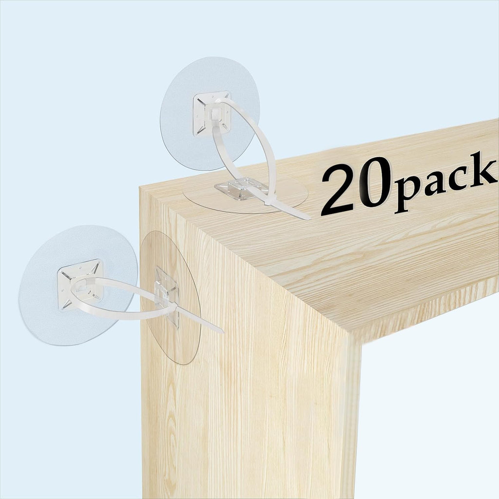 Utook furniture anchors aqua twenty pack front view for baby proofing home safety