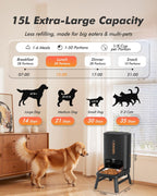 Nityers large breed dog dispenser showing the elevated stand setup for ergonomic pet feeding