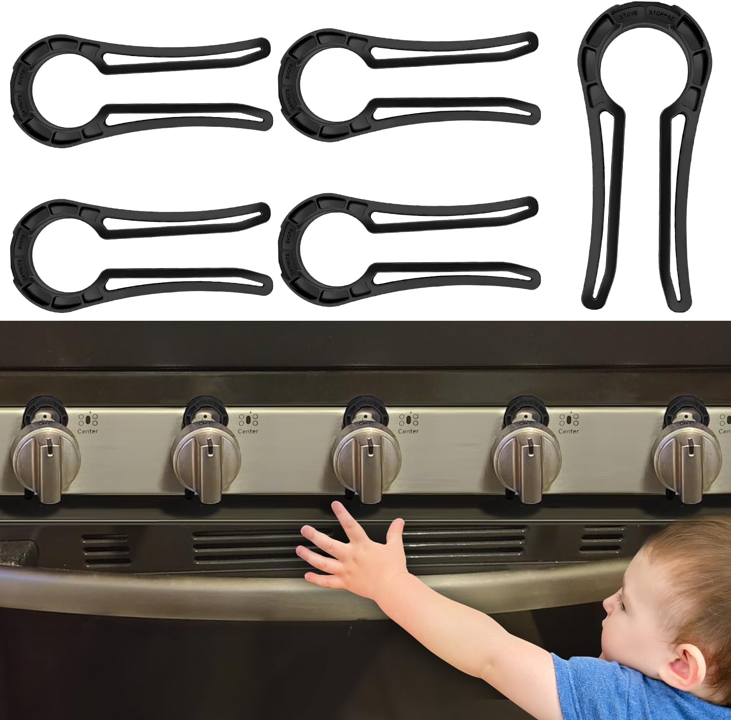 Zechuan stove knob lock front view for child safety