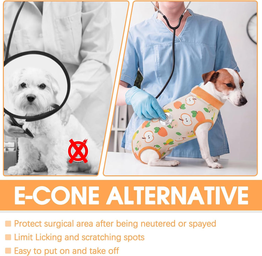 Rear design of dog recovery suit for bathroom access