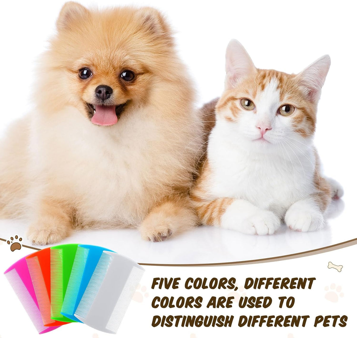 Hushee fine tooth pet grooming comb pack for multi pet owners